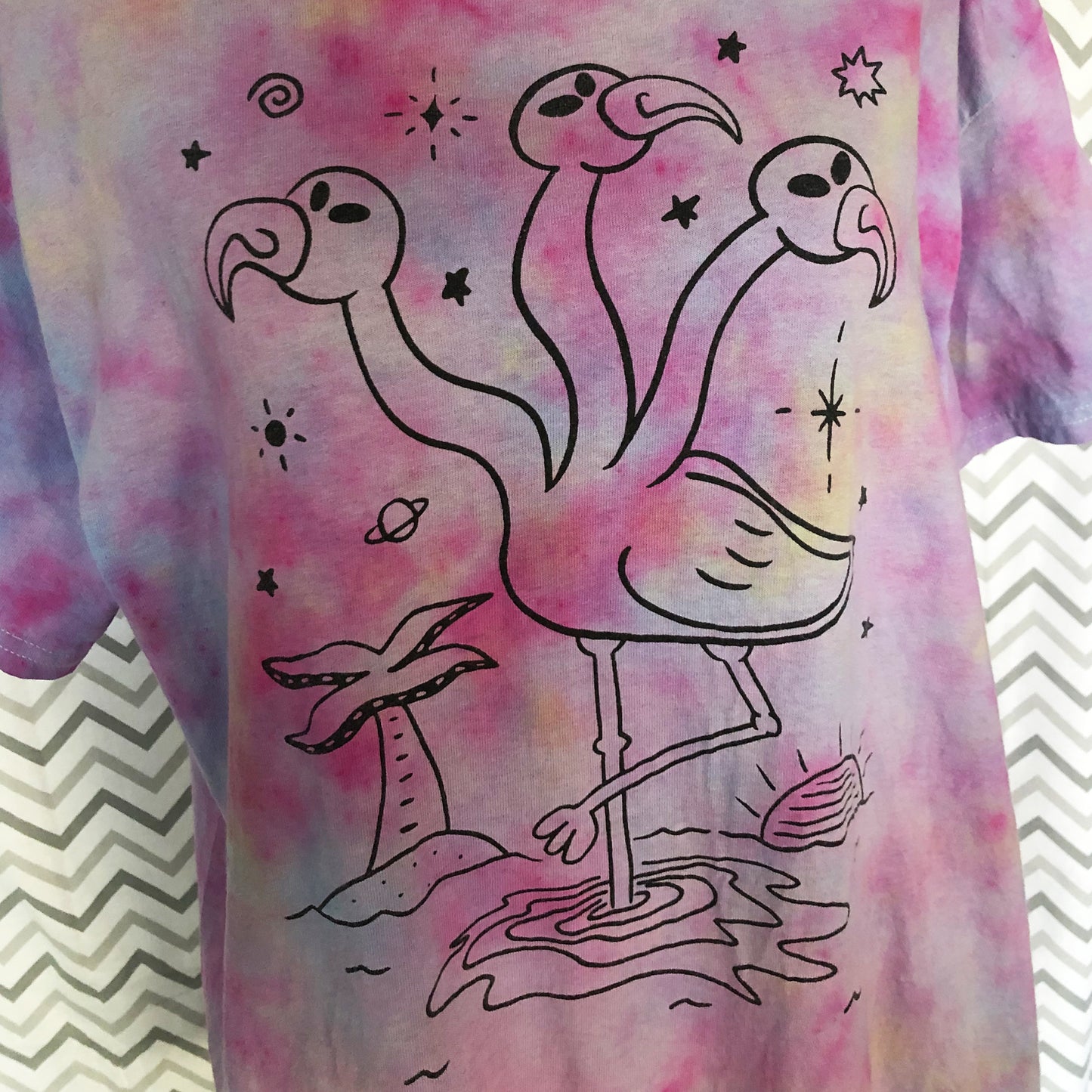 Alien Flamingo t-shirt (Tie-Dye)