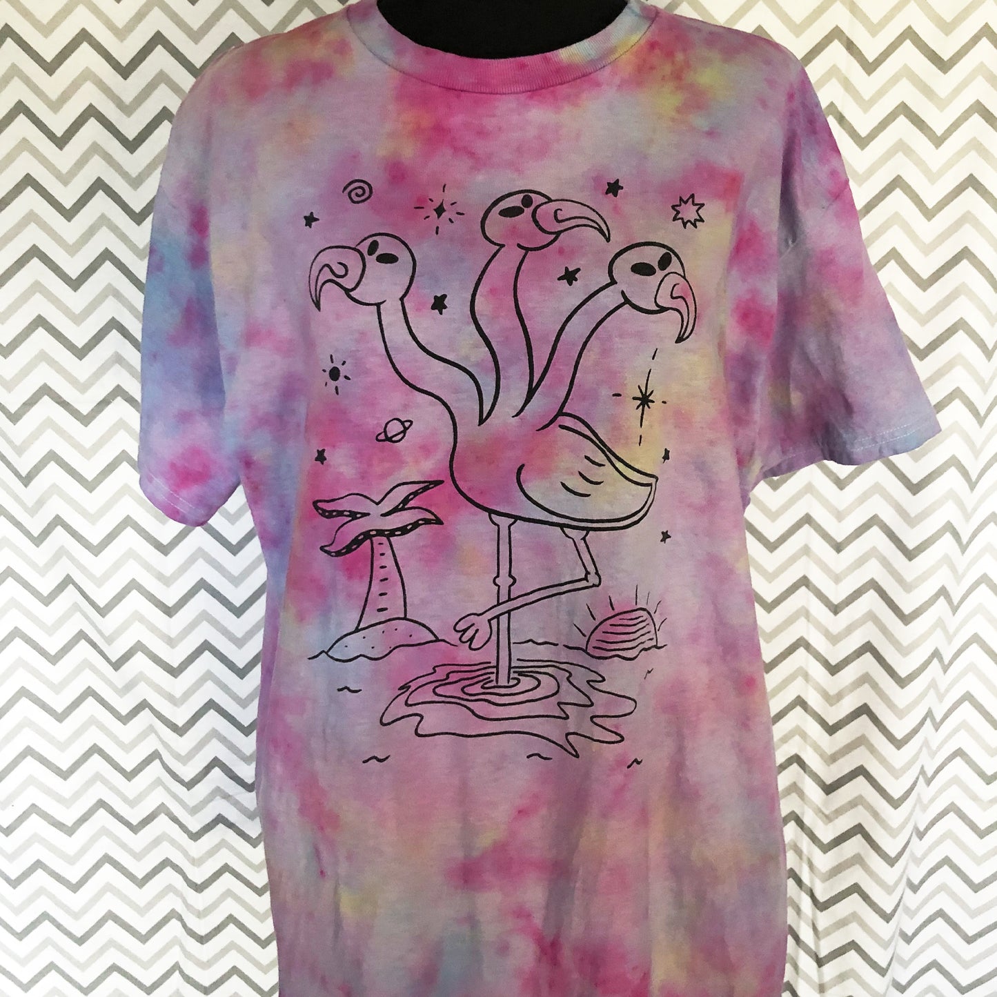 Alien Flamingo t-shirt (Tie-Dye)