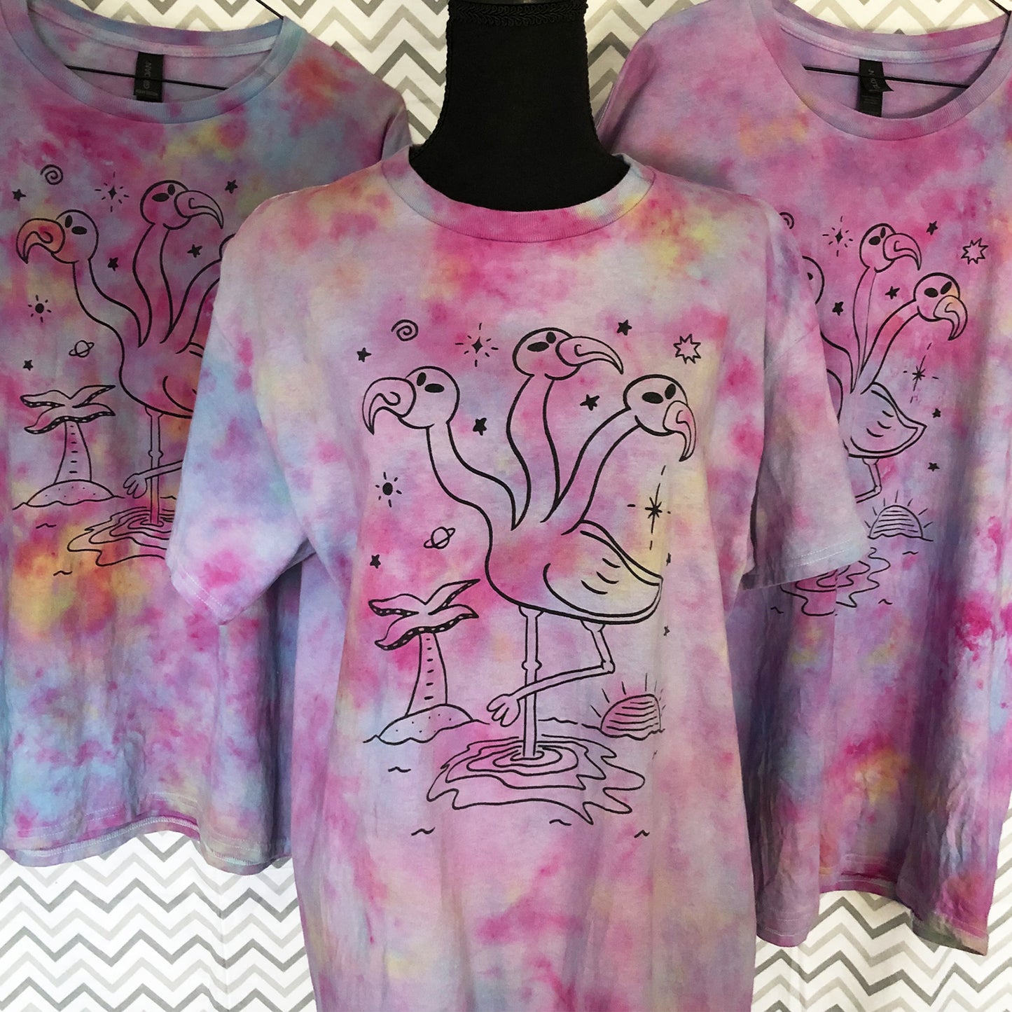 Alien Flamingo t-shirt (Tie-Dye)
