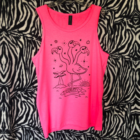 Alien Flamingo tank top