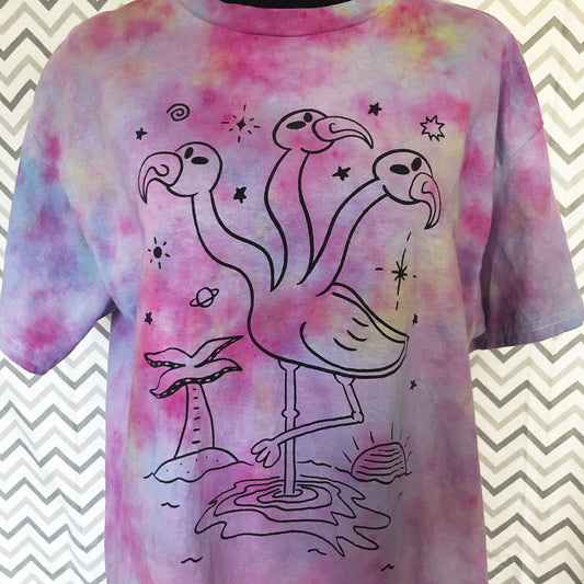 Alien Flamingo t-shirt (Tie-Dye)