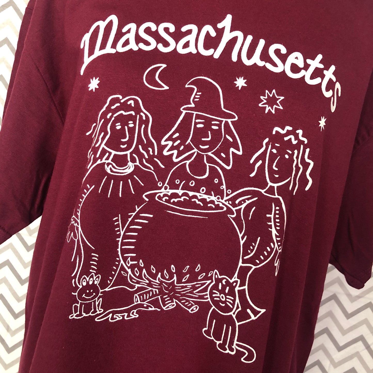 Massachusetts Witches t-shirt (Maroon)