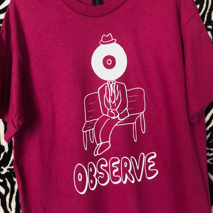 Observe Eyeball Man t-shirt (Berry)