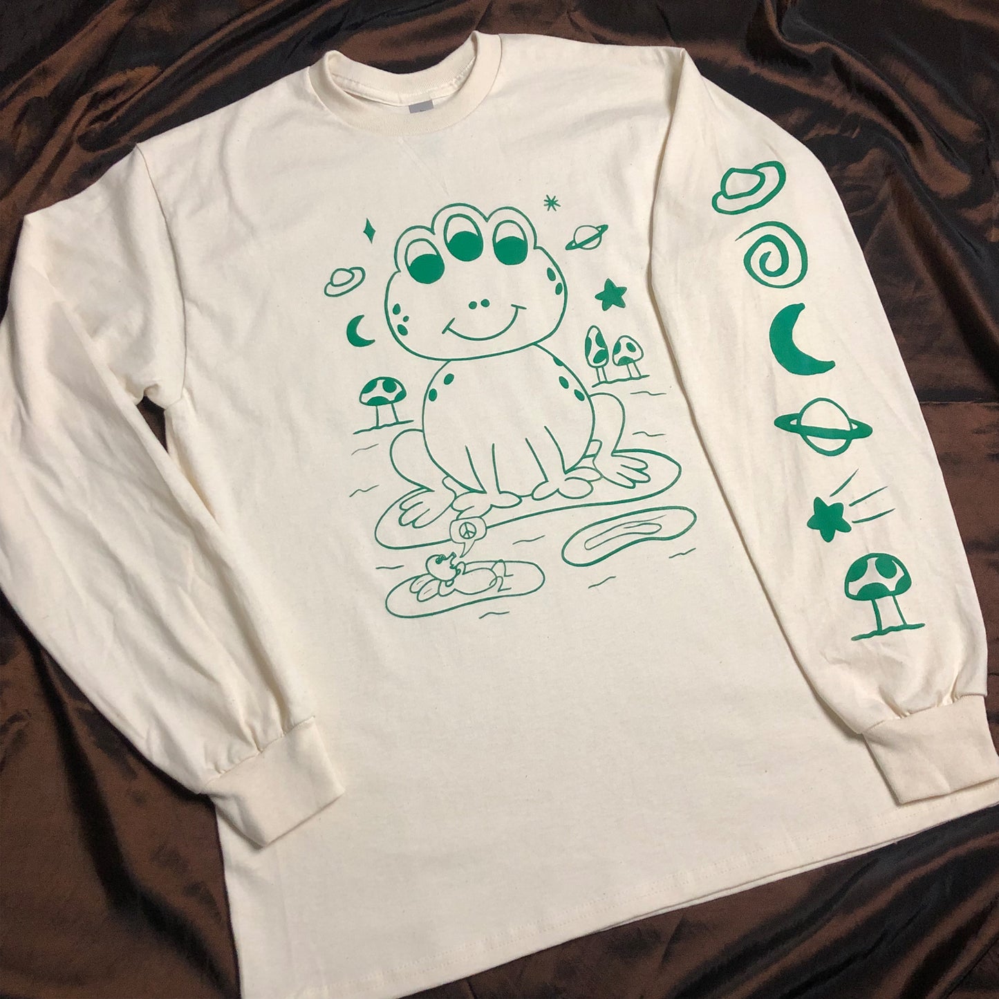 Psychedelic Frog Long Sleeve Shirt (Natural)