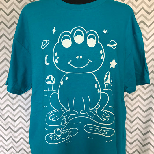 Psychedelic Frog t-shirt (Tropical Blue)